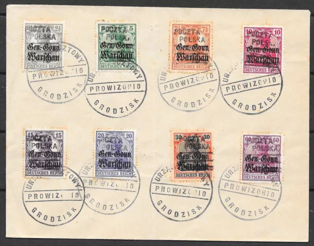 Poland stamps 1918 set LOCAL ovpt stamps Grodzisk on cover  CANC  VF