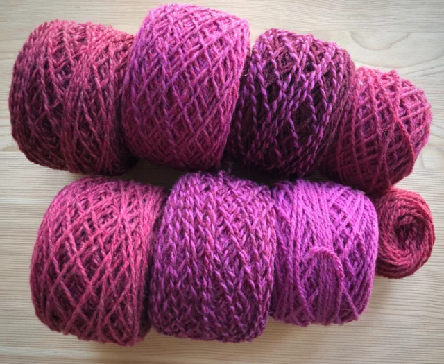 Pure wool yarn - worsted aran weigh - pink, fushcia,  gradient 2