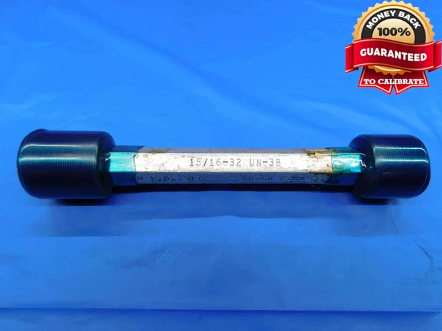 15/16 32 Un 3B Thread Plug Gage .9375 Go No Go P.d.'s = .9172 & .9209 Check