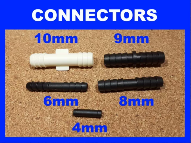 Straight barded plastic connector tube pipe hose joiner for air fuel water