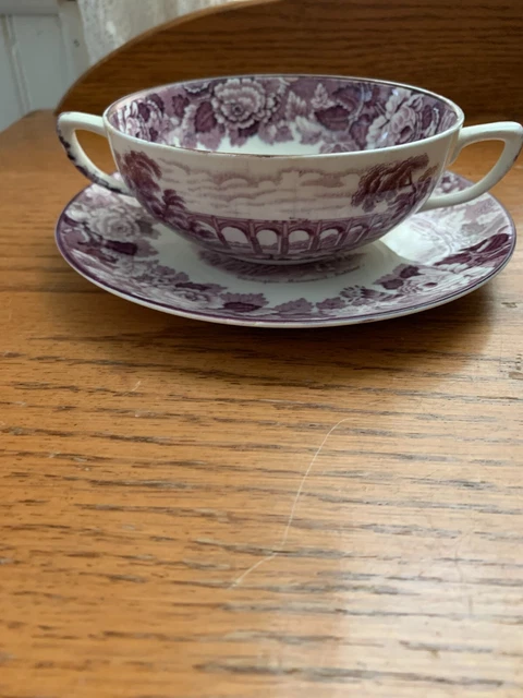 Vintage B & O Railroad Cream Soup Cup W/ Underplate Baltimore & Washington =Rare