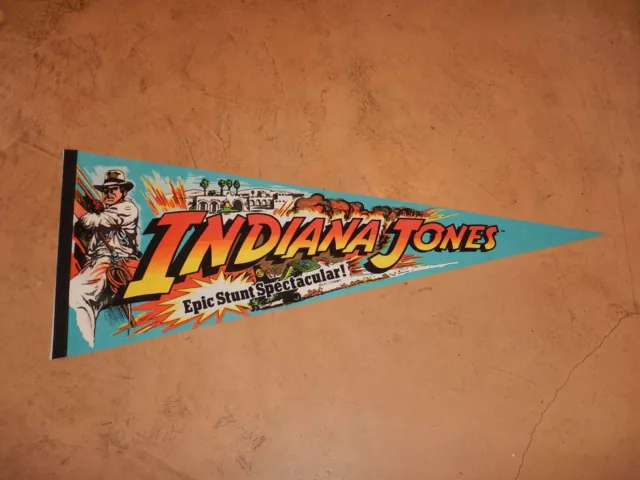 Rare 1990 Lucas Films Disney Indiana Jone Epic Stunt Spectacular Felt Pennant