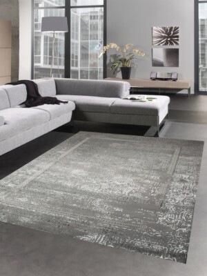 Merinos Tappeto Design Tappeto Moderno da Salotto Vintage con Frange in Crema Bianco Größe 80x150 cm 
