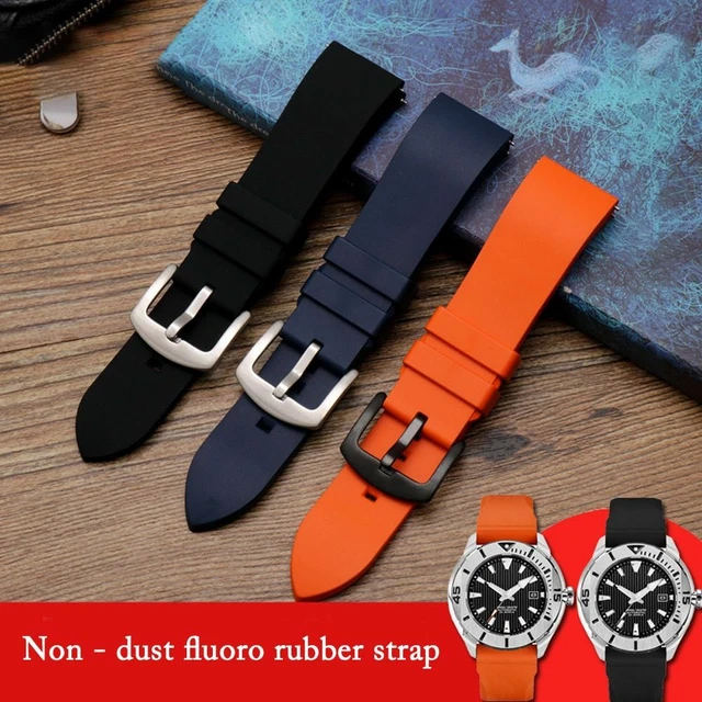 20 22 24 Soft Rubber Strap Watch Band for Panerai Omega Breitling Flat End