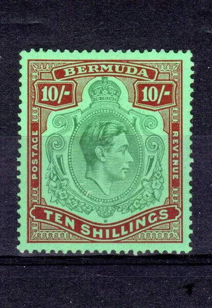 Bermuda 1938-53 10s Grün Und Deep See / Blass Smaragd Sg 119 MNH