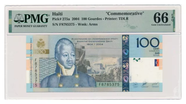 HAITI banknote 100 Gourdes 2004 PMG grade MS 66 EPQ Gem Uncirculated