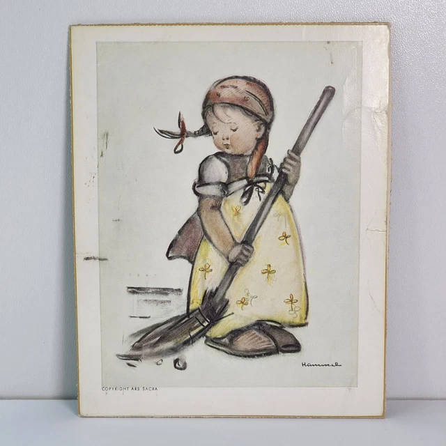 Vintage Girl Sweeping Floor Copyright Ars Sacra Art Picture