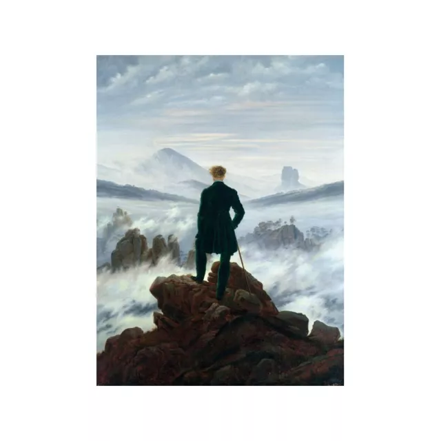 Quadro su Pannello in Legno MDF Caspar David Friedrich Wanderer Above the Sea of