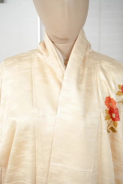 Dear Vanilla Japanese Silk Kimono Women's Robe Gown Authentic Japan Vintage Mint 3