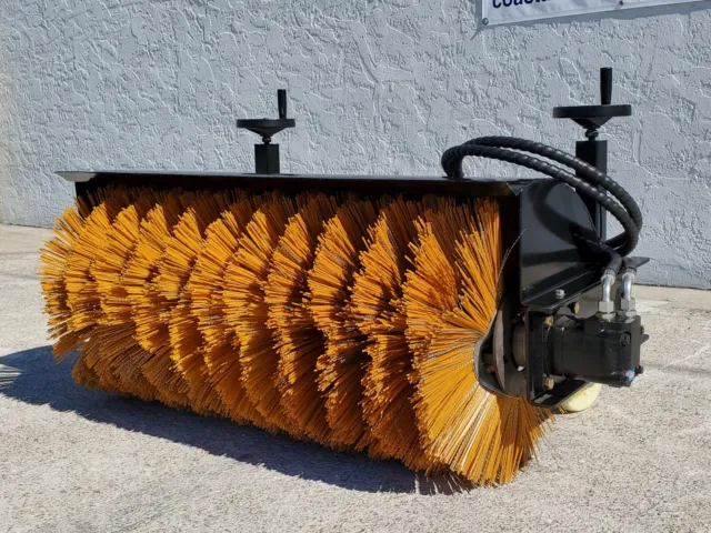 Mini Skid Steer Manual Angle Broom Sweeper Attachment 44" HD Poly Wire Brush