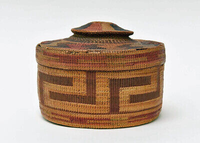 Antique Tlingit Rattle Top Indian Basket