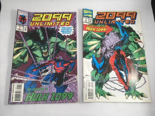 2099 Unlimited # 1 & 2 Marvel Comics 1993 Hulk 2099 Spider-Man