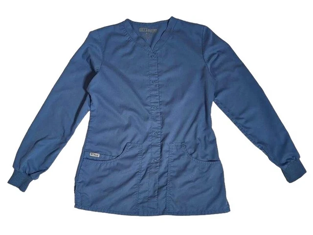 Grey's Anatomy Women's Size SM Barco, Blue Lab Coat Jacket, Scrub top nursing