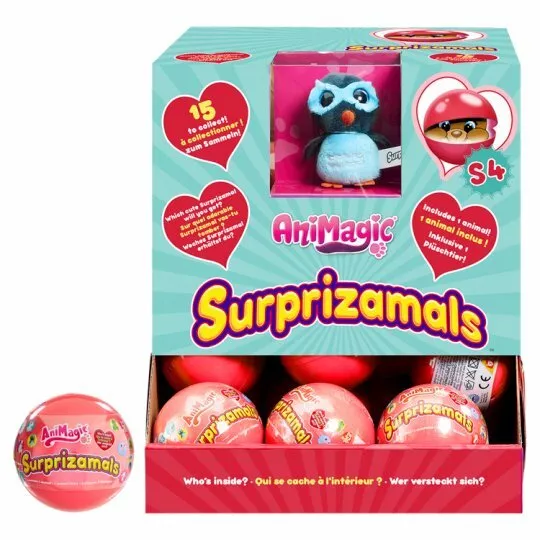 2 x Animagic Surprizamals Animal Plush Soft Toy Surprise Pack Red Ball Series 4