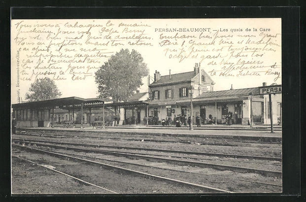 CPA Persan-Beaumont, Les quais de la Gare 1907