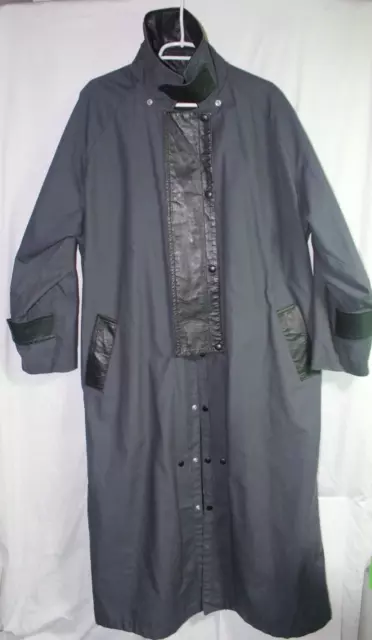 Vintage Diamond Denim & Leather Men's Sz L Western Duster Cowboy Coat USA