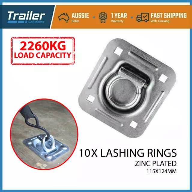 10X Lashing Ring Tie Down Points Anchor Flush Cargo Truck Ute Trailer Zinc Plate