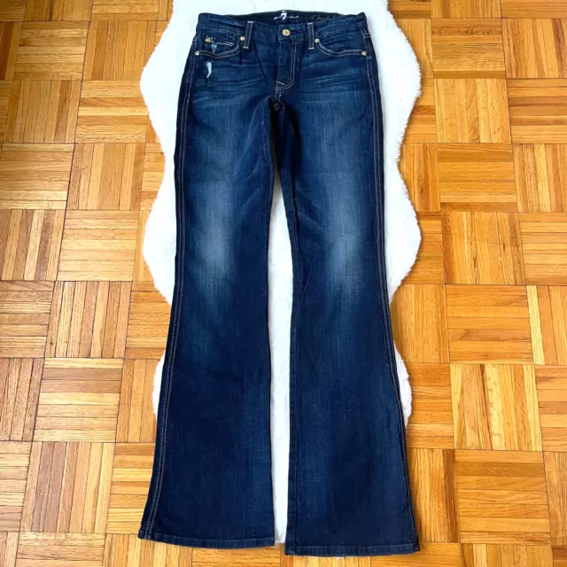 7 FOR ALL MANKIND Woman Jeans A Pocket Dark Denim Y2K Flare Low Rise Size 29