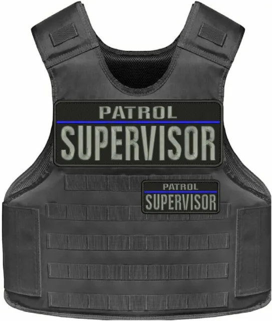 Patrol Supervisor 2 Emb  Patch 4X11 And 2X5'' Hook On Back Blk/Gray
