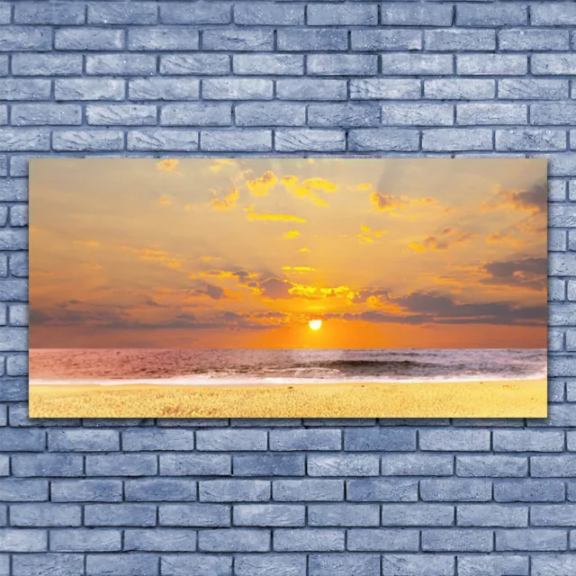 Photo sur toile Image Tableau Impression 140x70 Paysage Soleil Plage Mer