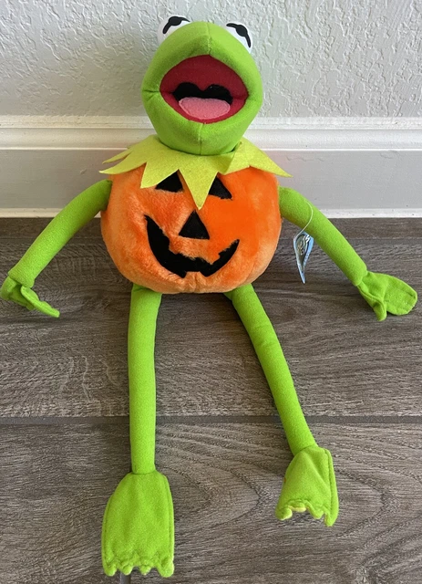 Muppets Kermit the Frog Halloween Pumpkin Plush 11" Nanco Jim Henson Stuffed Toy
