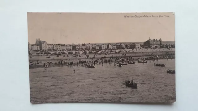 Weston Super Mare From The Sea Photo Postcard Pre 1914