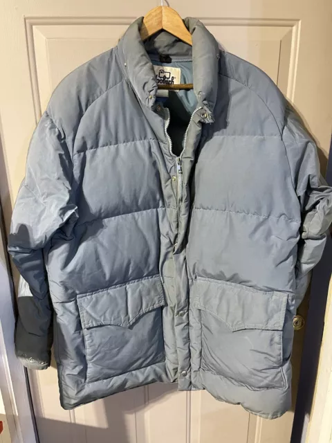 Vintage Woolrich Blue Down  Puffer Parka Jacket Coat Mens . No Hood Read Size Xl