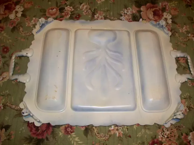 Vintage Chippendale by Wallace 3 Compartment Silver Plate Meat Tray Shabby Chic