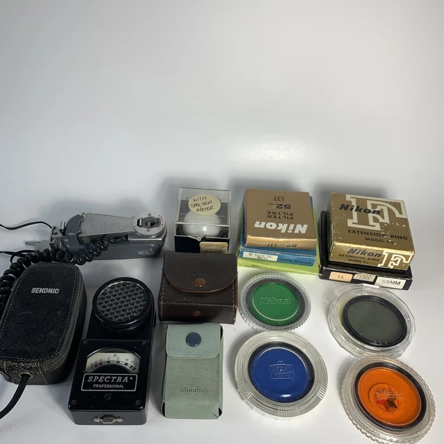 Nikon Walz Spiralite Lot of Vintage 52mm Photo Filters & Camera Accessories