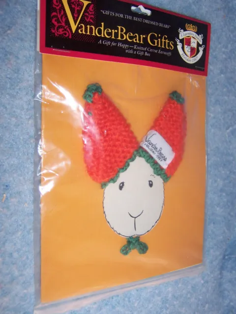 Holiday 1997 VanderBear Gifts- Knitted Carrot Earmuffs for Hoppy