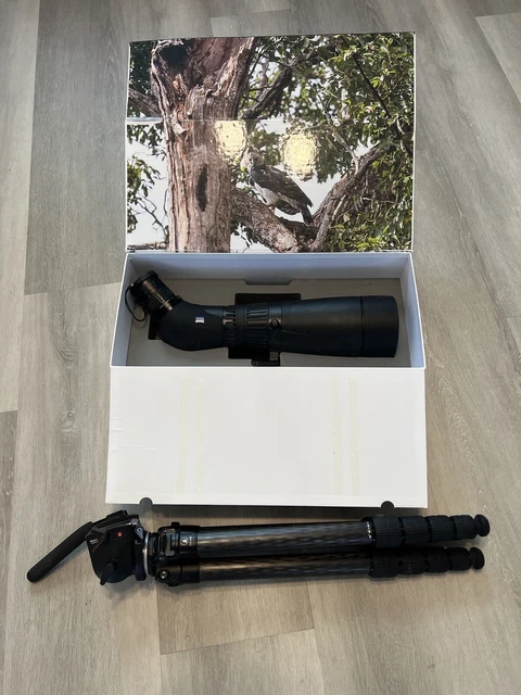 spotting scope. Zeiss Harpia 95mm with 23x70 eyepiece.
