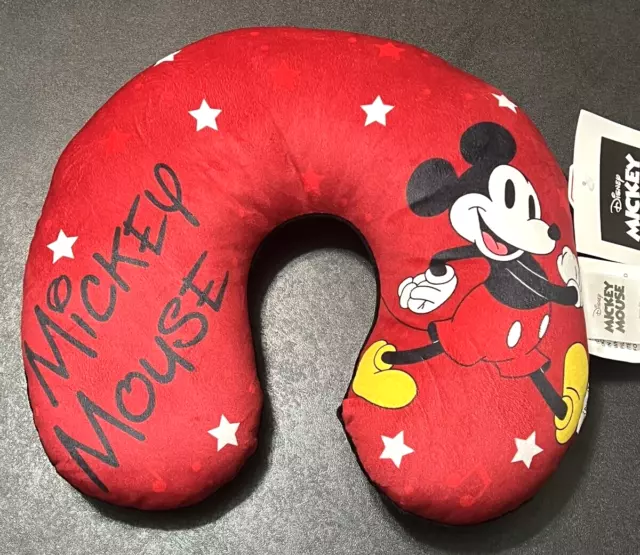 DISNEY MICKEY MOUSE 11"x13"  Travel Neck Pillow Plush NWT