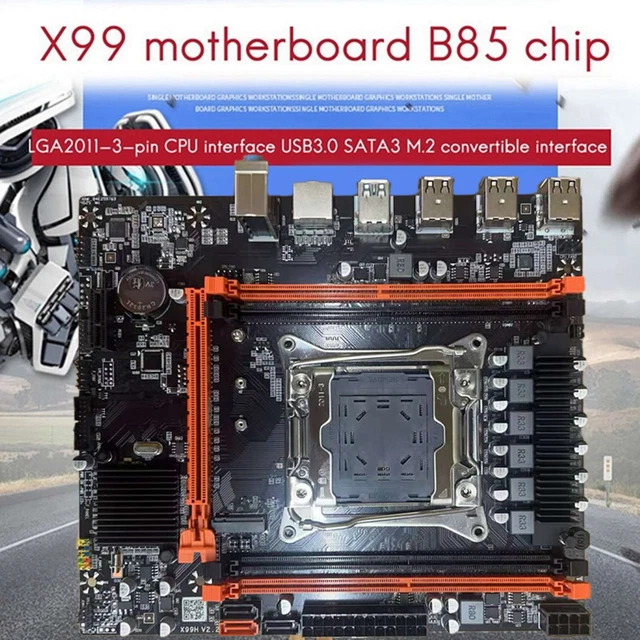 X99H DESKTOP MOTHERBOARD+E5 2673 V3 CPU B85 LGA2011-3 4X DDR4 REG ECC ...