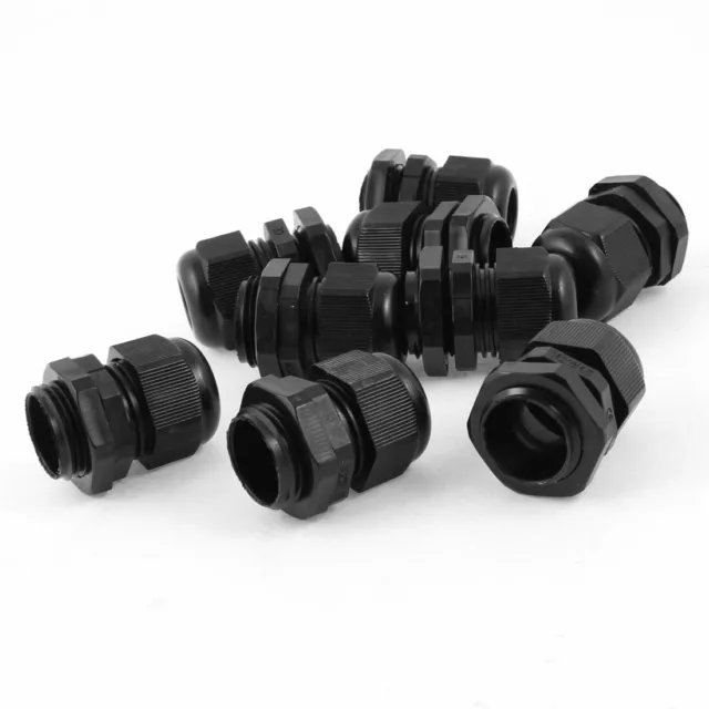 Lot de 9 connecteurs presse-étoupes étanches en plastique M20 x 1,5 Noir