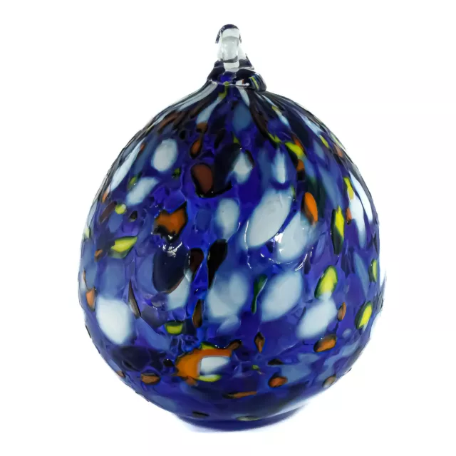 Murano Cristal Bola Art Navidad Decoración Bola Azul Múltiple Millefiori