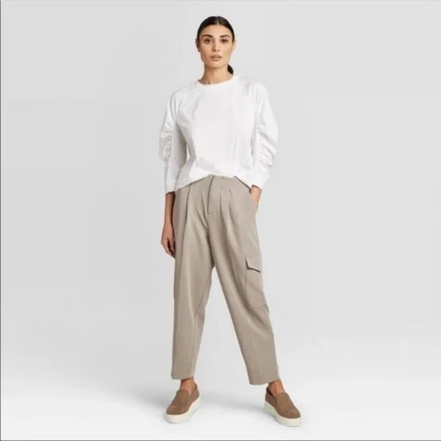 Prologue Neutral Ankle Length Cargo Trouser Pants, 14