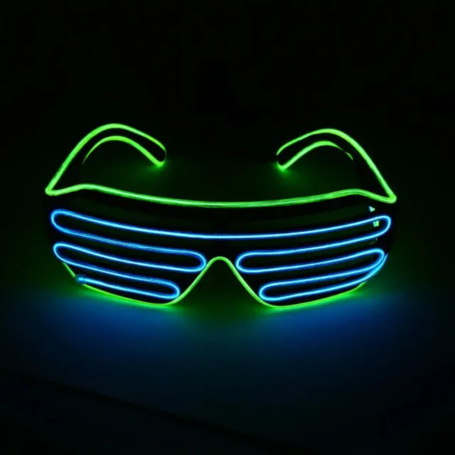 LED Glasses Light Up Shades Flashing Rave Festival Party Neon EL Wire blink Glow