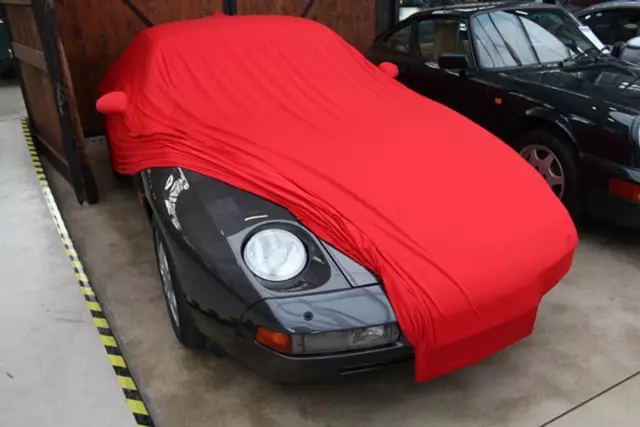 Vollgarage Car-Cover Schutzdecke Rot mit Spiegeltaschen für Porsche 928