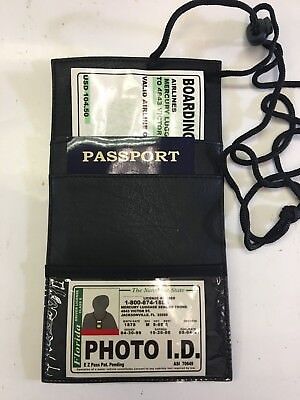 Black Neck Safe Boarding Pass Ticket Passport Holder Wallet