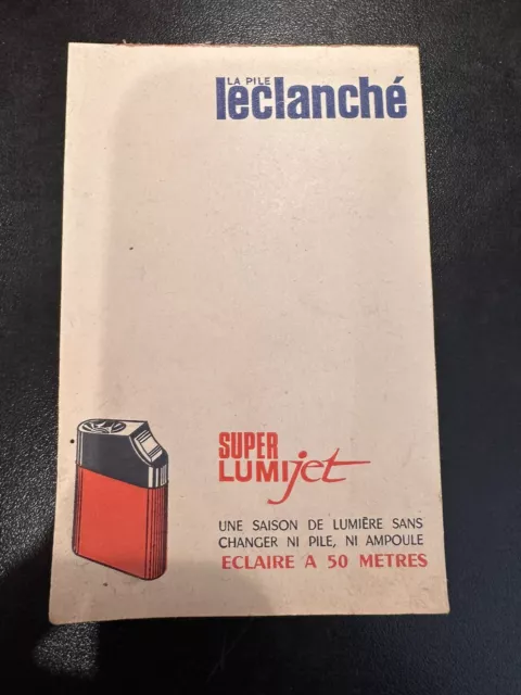 Rare Petit Carnet Publicitaire Bloc Note piles Leclanché