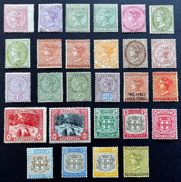 Jamaica Qv 1870-1911 Mounted Mint Selection With High Catalogue Value