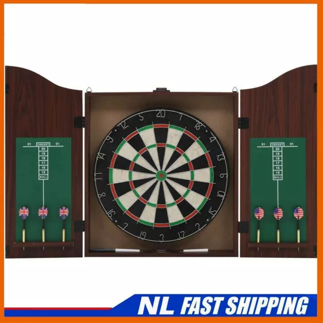 17'' Dart Board Dartboard Set Sports Game Sisal Bristle with 6 Steeltip  Darts