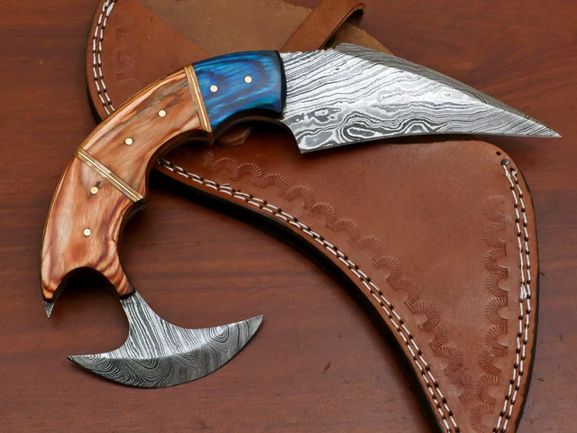 Rody Stan HANDMADE DAMASCUS CUSTOM PAKKA WOOD FULL TANG HUNTING KNIFE/