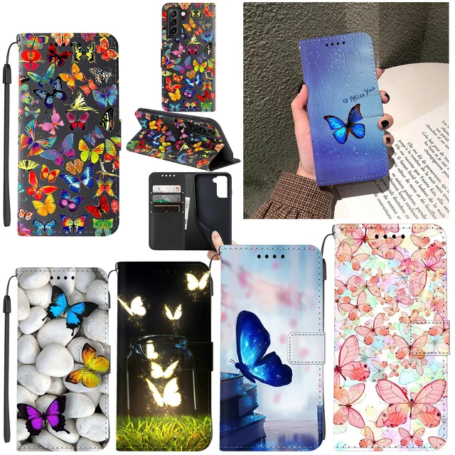 Butterfly Printed Leather Case Phone Cover For Samsung Galaxy S22 A14 A53 5G A23