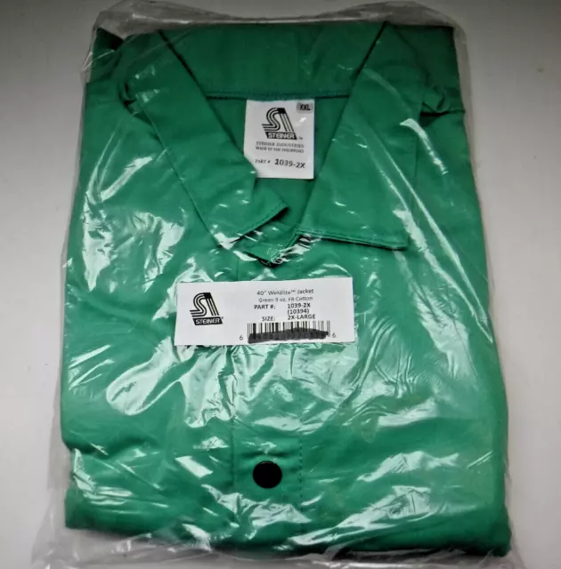 Steiner 40" Weldlite Green XXL Welding Jacket 1039-2X Coat 9 oz flame retardant