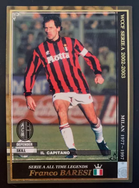 2002-03 Panini WCCF Calcio Extra Legends Franco Baresi AC Milan gold foil card
