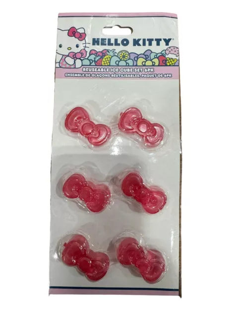 Sanrio Hello Kitty Pretty Bows Reusable Plastic Ice Cubes | Set of 6