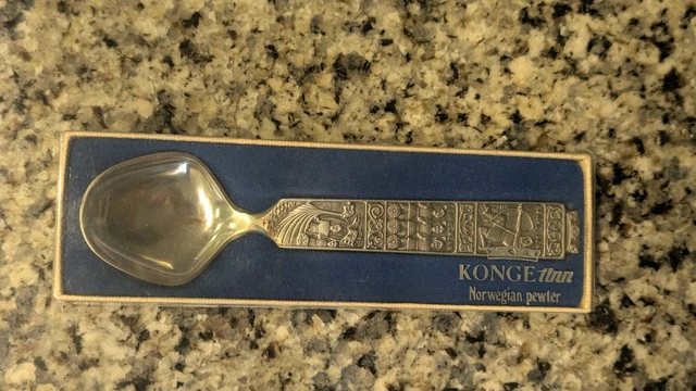 VINTAGE KONGE TINN Kongetinn Pewter Norway Serving Fork Spoon In
