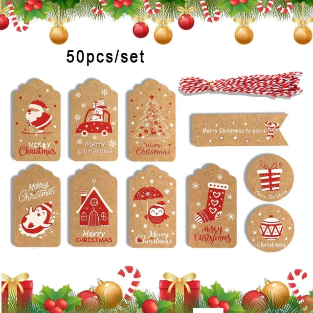 Supplies Kraft Paper Kraft Tag Christmas Labels Gift Wrapping Hang Tags