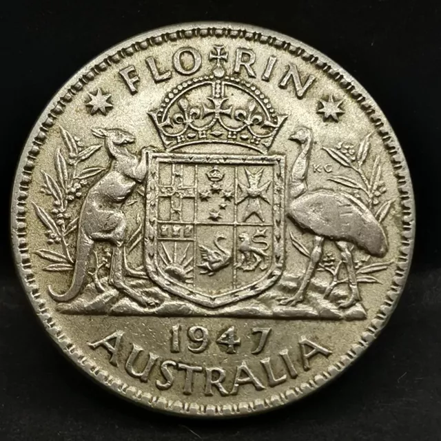 1 Florin Argent 1947 George Vi Australie / Australia Silver